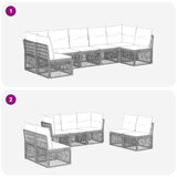 vidaXL Tuinbank Set 8 pcs Zwart poly rattan