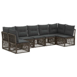 vidaXL Tuinbank Set 8 pcs Zwart poly rattan