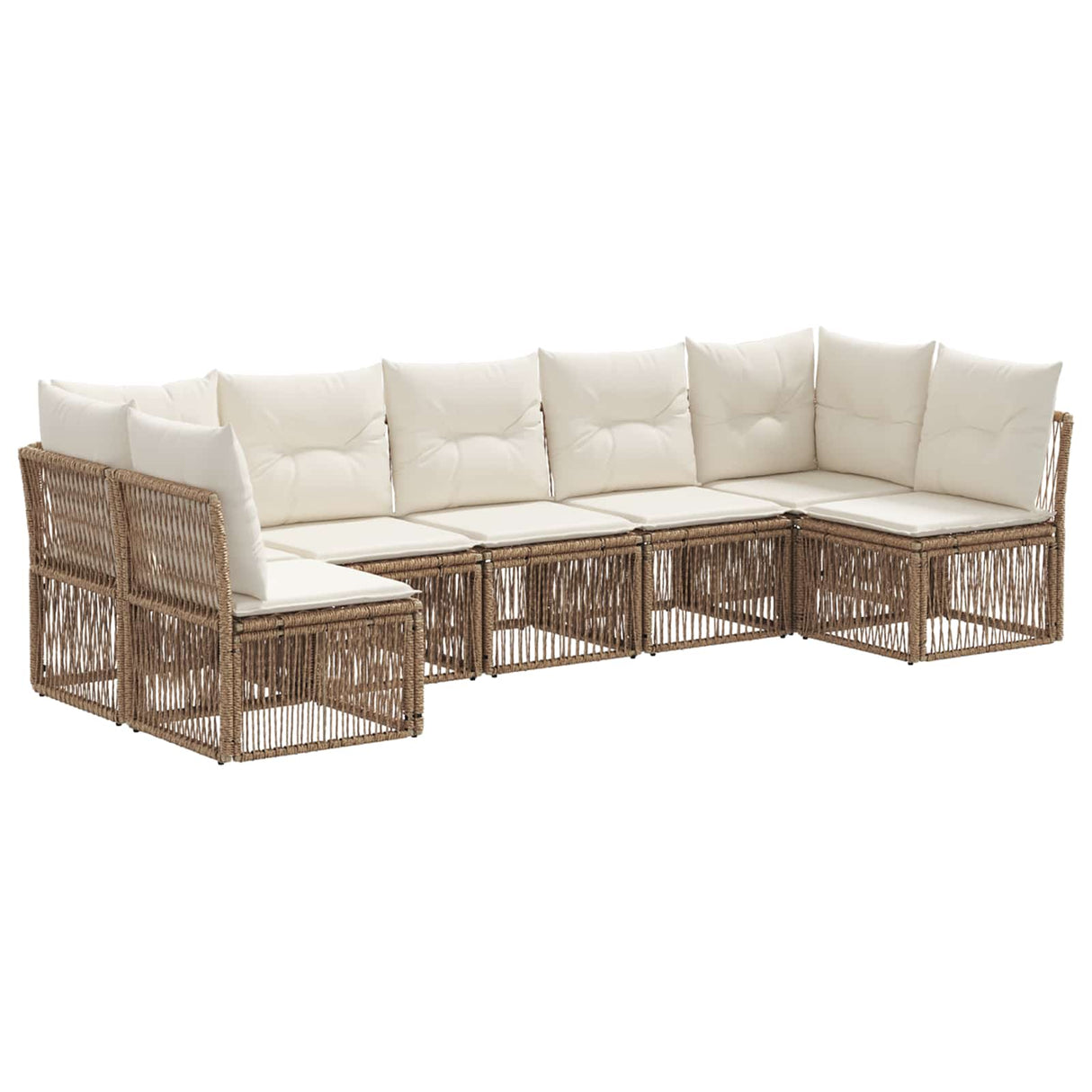 vidaXL Tuinbank Set 8 pcs Zwart poly rattan
