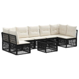 vidaXL Tuinbank Set 8 pcs Zwart poly rattan