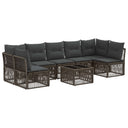 vidaXL Tuinbank Set 8 pcs Zwart poly rattan