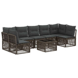 vidaXL Tuinbank Set 8 pcs Zwart poly rattan