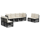 vidaXL Garden Bench Set 9 pcs Black poly rattan