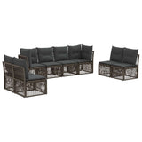 vidaXL Garden Bench Set 9 pcs Black poly rattan