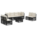 vidaXL Garden Bench Set 9 pcs Black poly rattan