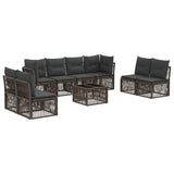 vidaXL Garden Bench Set 9 pcs Black poly rattan