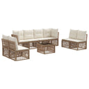 vidaXL Garden Bench Set 9 pcs Black poly rattan
