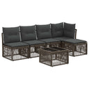 vidaXL Tuinbank Set 6 pcs Zwart poly rattan