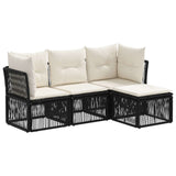 vidaXL Garden Bench Set 5 pcs Black poly rattan