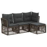 vidaXL Garden Bench Set 5 pcs Black poly rattan
