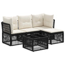 vidaXL Garden Bench Set 5 pcs Black poly rattan