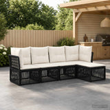vidaXL Tuinbank Set 6 pcs Zwart poly rattan