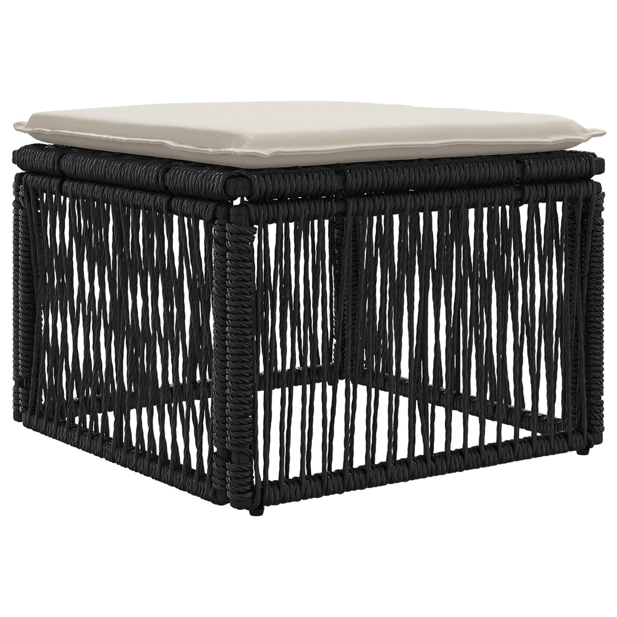 vidaXL Tuinbank Set 6 pcs Zwart poly rattan