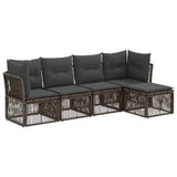 vidaXL Tuinbank Set 6 pcs Zwart poly rattan