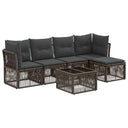 vidaXL Tuinbank Set 6 pcs Zwart poly rattan