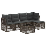 vidaXL Tuinbank Set 6 pcs Zwart poly rattan