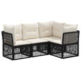 vidaXL Tuinbank Set 5 pcs Zwart poly rattan