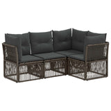 vidaXL Tuinbank Set 5 pcs Zwart poly rattan