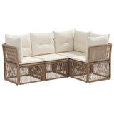 vidaXL Tuinbank Set 5 pcs Zwart poly rattan