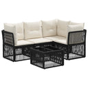vidaXL Tuinbank Set 5 pcs Zwart poly rattan