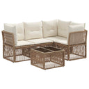 vidaXL Tuinbank Set 5 pcs Zwart poly rattan