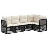 vidaXL Tuinbank Set 6 pcs Zwart poly rattan