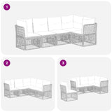 vidaXL Tuinbank Set 6 pcs Zwart poly rattan
