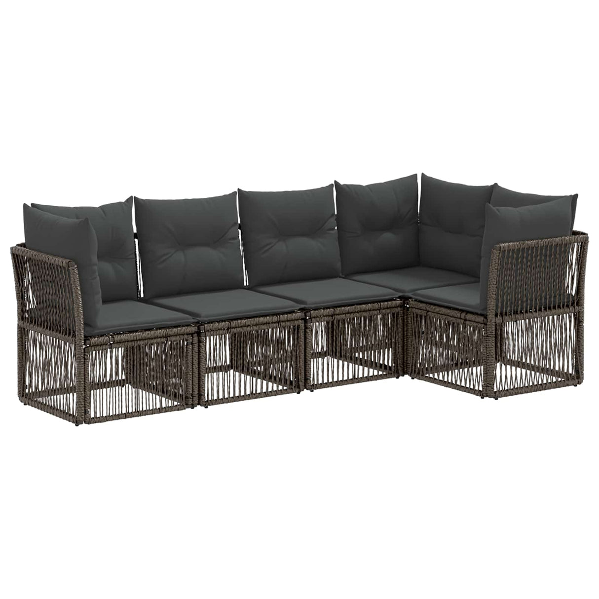 vidaXL Tuinbank Set 6 pcs Zwart poly rattan