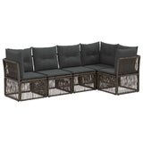 vidaXL Tuinbank Set 6 pcs Zwart poly rattan
