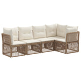 vidaXL Tuinbank Set 6 pcs Zwart poly rattan
