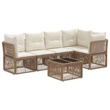 vidaXL Tuinbank Set 6 pcs Zwart poly rattan
