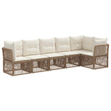 vidaXL Tuinbank Set 7 pcs Zwart poly rattan