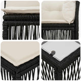 vidaXL Tuinbank Set 6 pcs Zwart poly rattan