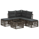 vidaXL Tuinbank Set 6 pcs Zwart poly rattan