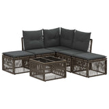 vidaXL Tuinbank Set 6 pcs Zwart poly rattan