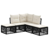 vidaXL Tuinbank Set 6 pcs Zwart poly rattan