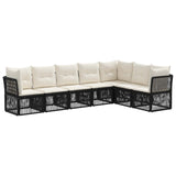 vidaXL Tuinbank Set 8 pcs Zwart poly rattan