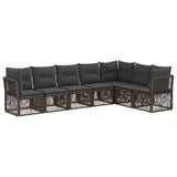 vidaXL Tuinbank Set 8 pcs Zwart poly rattan
