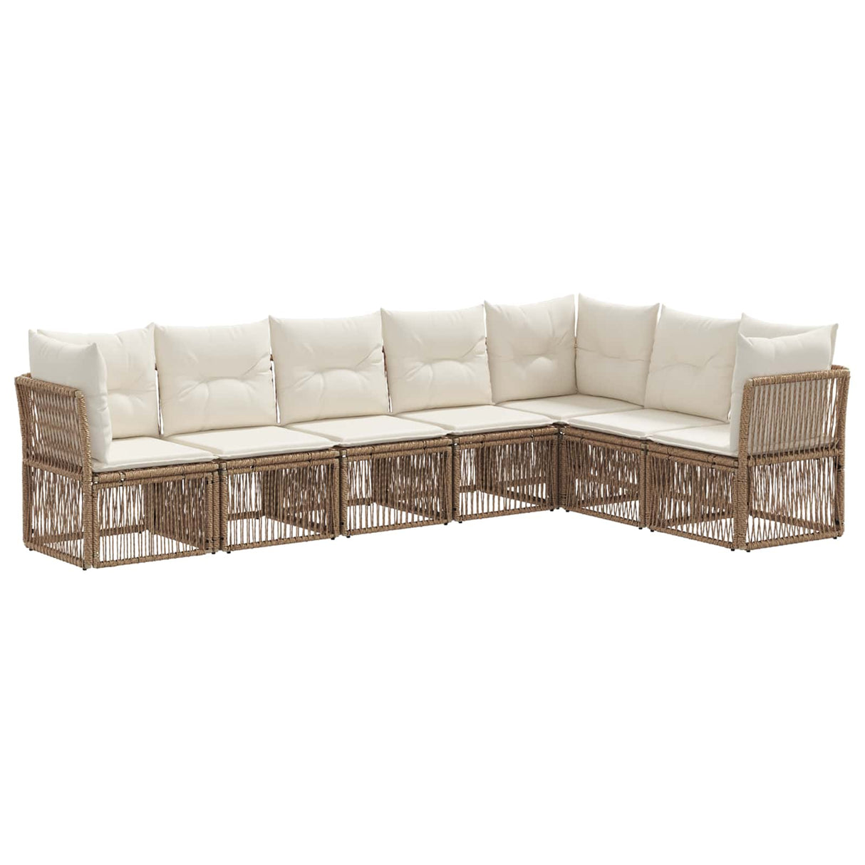 vidaXL Tuinbank Set 8 pcs Zwart poly rattan