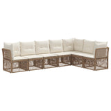 vidaXL Tuinbank Set 8 pcs Zwart poly rattan
