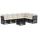 vidaXL Tuinbank Set 8 pcs Zwart poly rattan