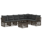 vidaXL Tuinbank Set 8 pcs Zwart poly rattan