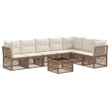 vidaXL Tuinbank Set 8 pcs Zwart poly rattan