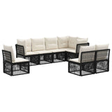 vidaXL Garden Sofa Set 9 pcs Black poly rattan