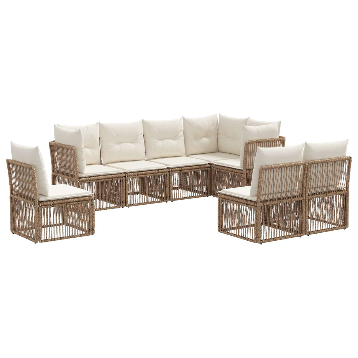 vidaXL Garden Sofa Set 9 pcs Black poly rattan