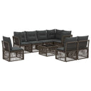 vidaXL Garden Sofa Set 9 pcs Black poly rattan