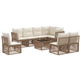 vidaXL Garden Sofa Set 9 pcs Black poly rattan