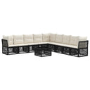 vidaXL Tuinbank Set 10 pcs Zwart poly rattan