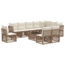 vidaXL Tuinbank Set 11 pcs Zwart poly rattan
