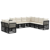 vidaXL Garden Sofa Set 10 pcs Black poly rattan